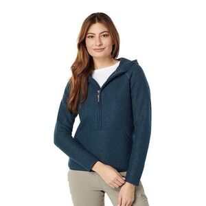 Smartwool Womens Hudson Trail Hooded Anarok Pullover Sz XL Twilight Blue